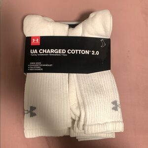 Under Armour White Crew Socks - UA Charged Cotton 2.0